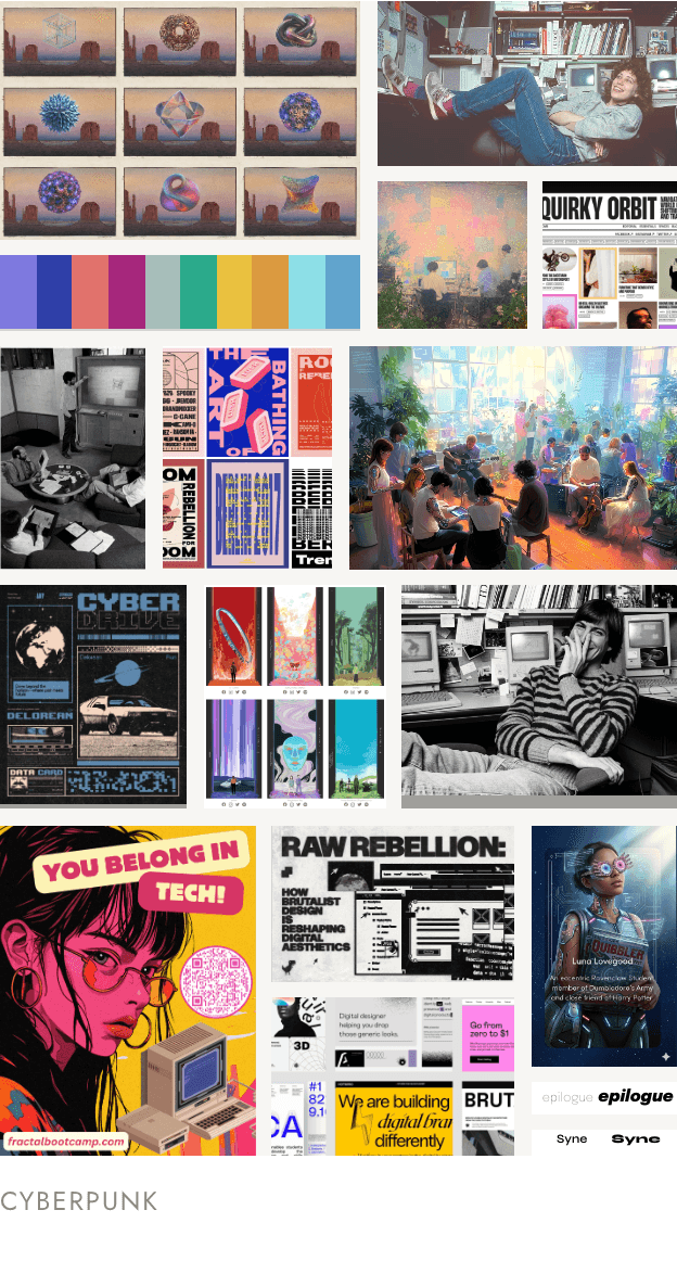 Cyberpunk concept moodboard