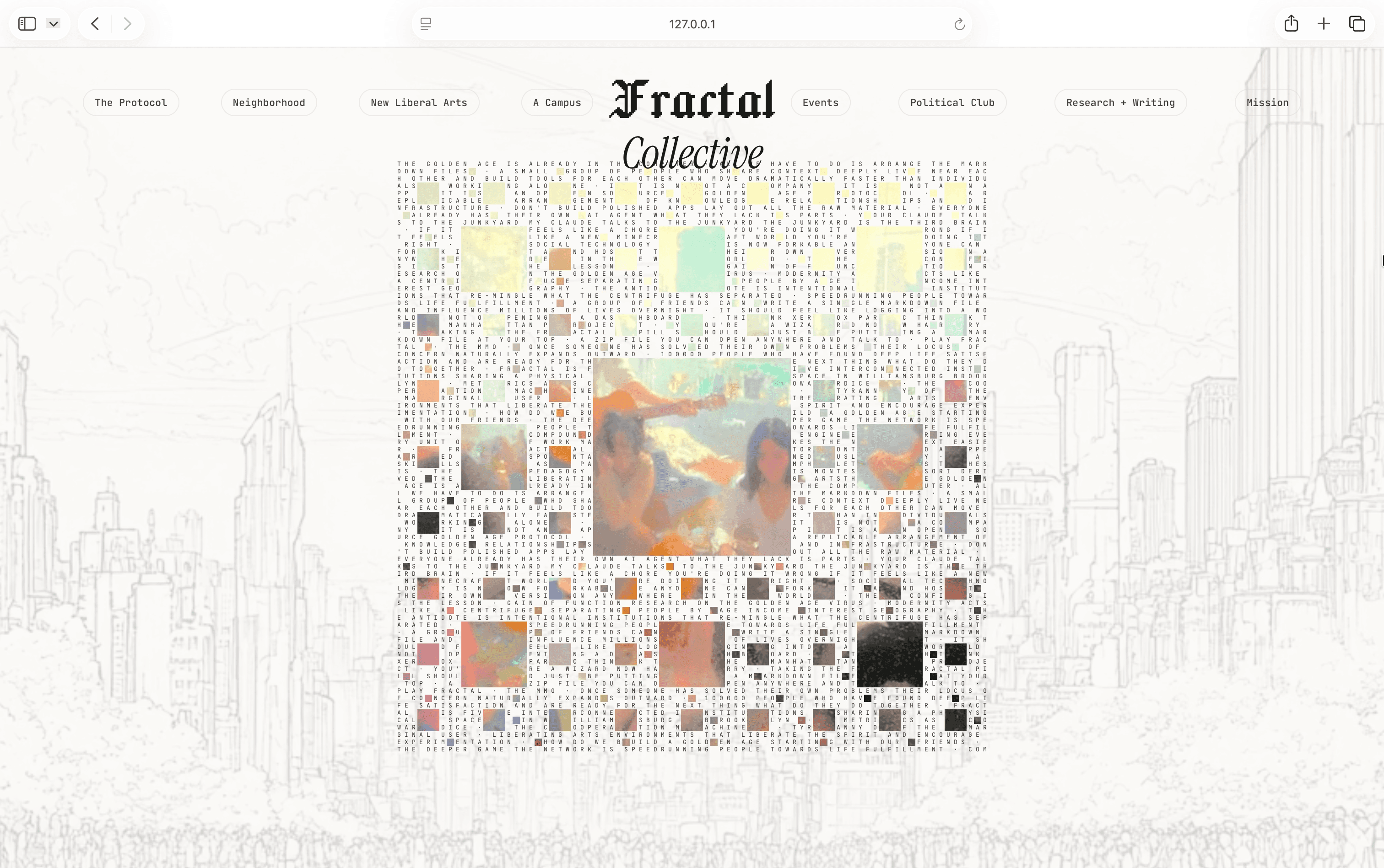 Full desktop browser view of the ASCII Sierpinski Carpet Fractal prototype