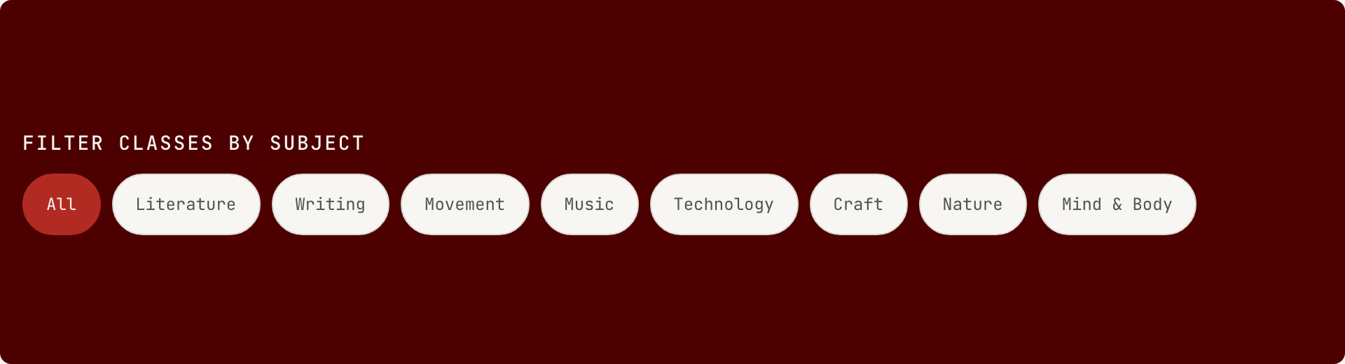 Filter bar