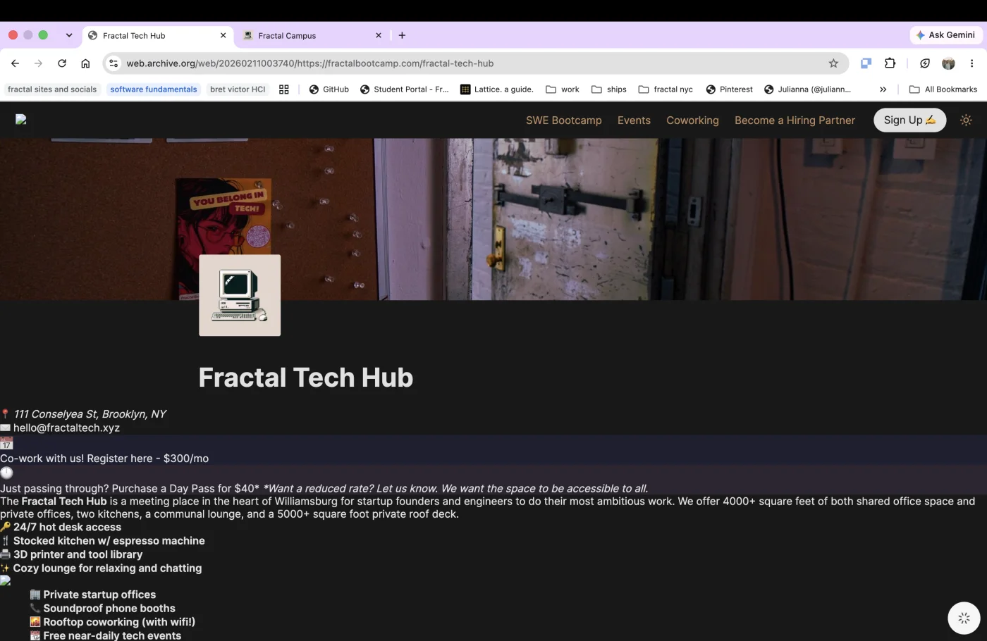 Archived Fractal Tech Hub website